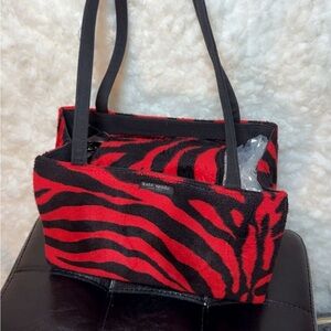 kate spade Red and Black Zebra-Print Tote